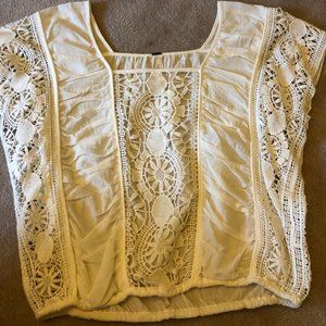 Free People White Lace Top